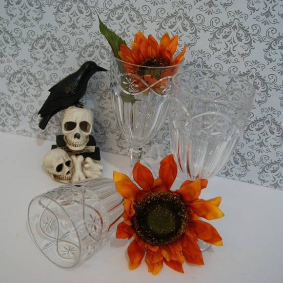 Set of 3 Gorham Crystal Grand Tapestry Iced Tea Goblets Glasses Discontinued - Picture 2 of 12